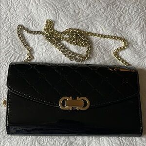 Elegant Black Patent Leather Clutch